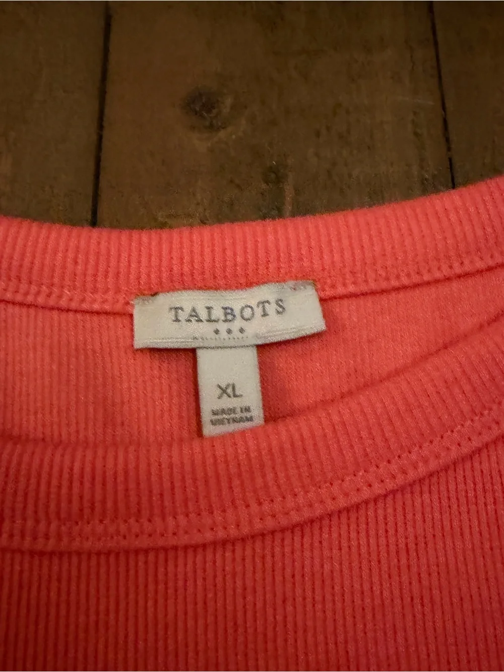 Talbots Coral Boatneck Short-Sleeve Top